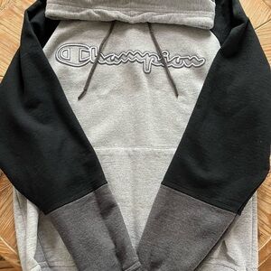 Champion Two-Tone Gray and Black Hoodie